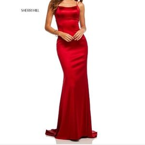 Red Satin Prom Dress